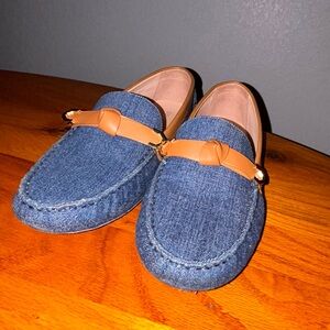 Cole Haan Denim and Tan Loafers